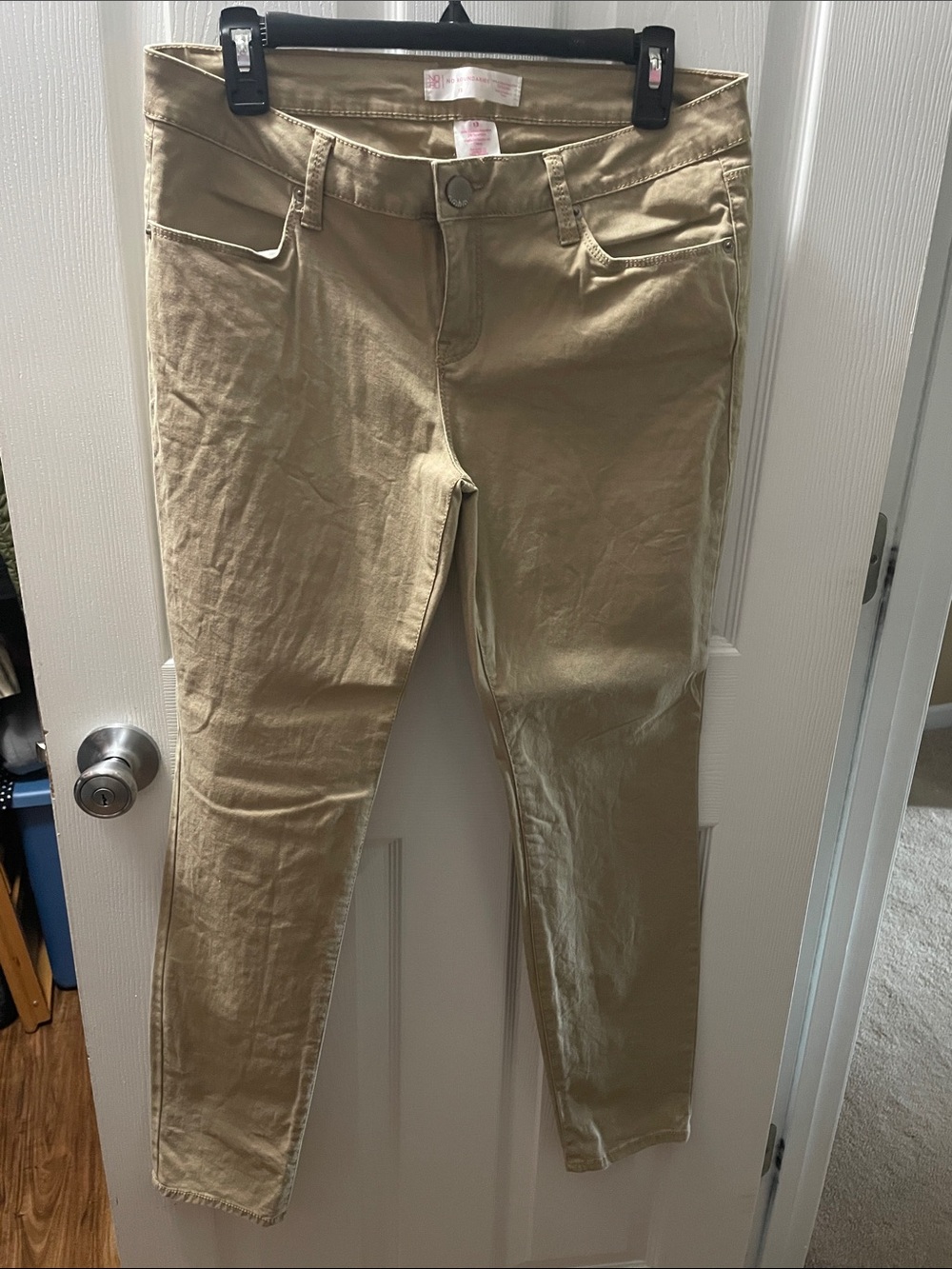 No Boundaries Beige Straight-Leg Pants